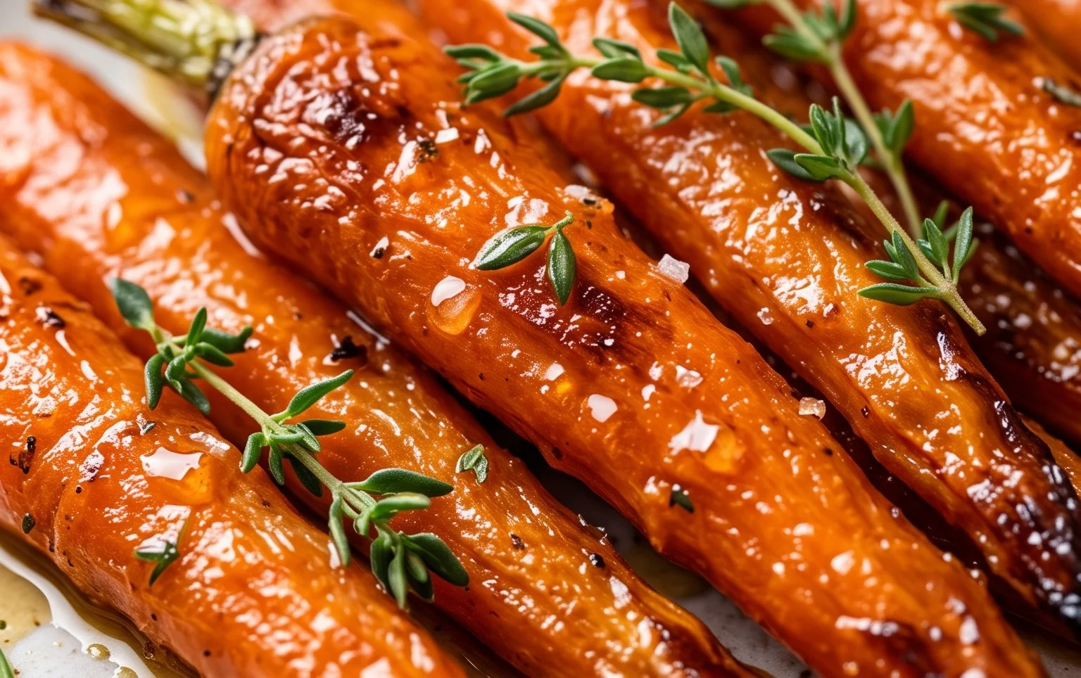 Carottes rôties au miel et au thym